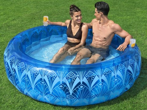 Bestway Bestway Dmuchany basen BOHEMIAN BLUE + 2 uchwyty na kubek 168x53cm 54479