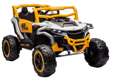 LEAN CARS Pojazd na akumulator M1 Biało-Żółty 4x4