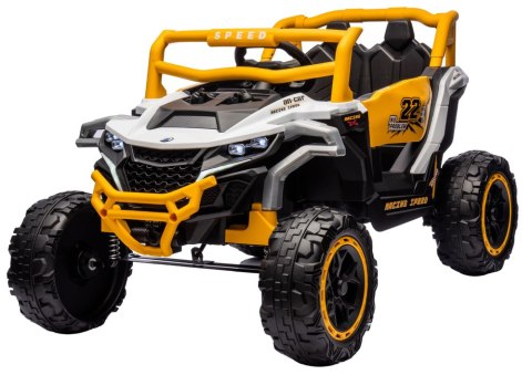 LEAN CARS Pojazd na akumulator M1 Biało-Żółty 4x4