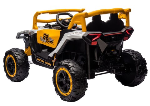 LEAN CARS Pojazd na akumulator M1 Biało-Żółty 4x4
