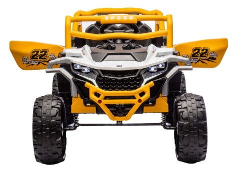 LEAN CARS Pojazd na akumulator M1 Biało-Żółty 4x4