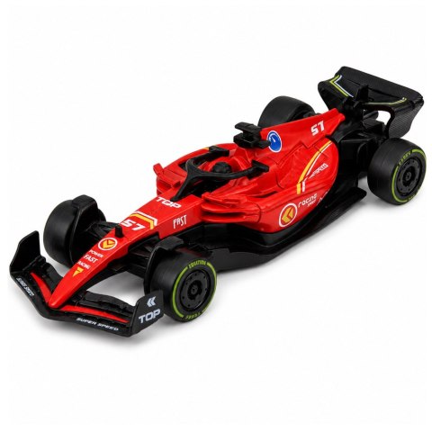 LEAN TOYS Autko Wyścigówka Metalowa Formuła Napęd Pull Back Czerwona 1:43