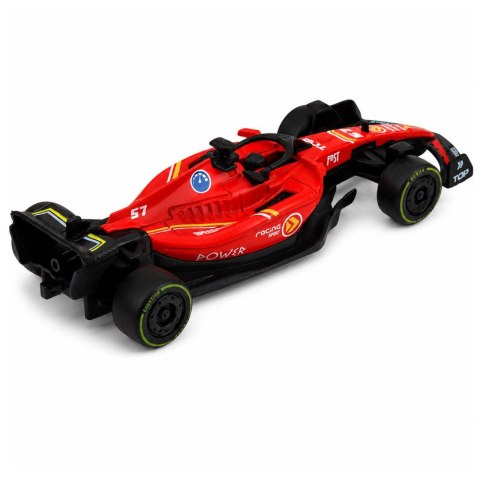 LEAN TOYS Autko Wyścigówka Metalowa Formuła Napęd Pull Back Czerwona 1:43