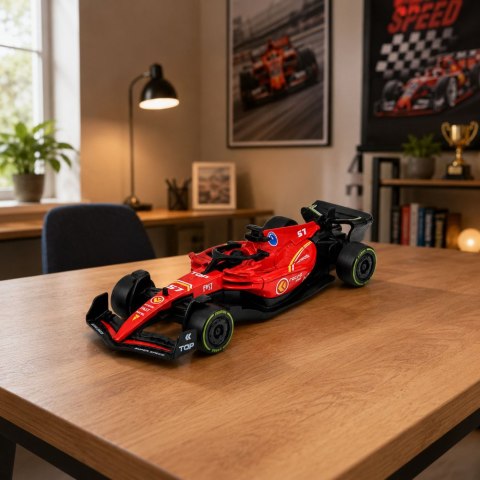 LEAN TOYS Autko Wyścigówka Metalowa Formuła Napęd Pull Back Czerwona 1:43