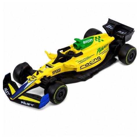 LEAN TOYS Autko Wyścigówka Metalowa Formuła Napęd Pull Back Żółta 1:43