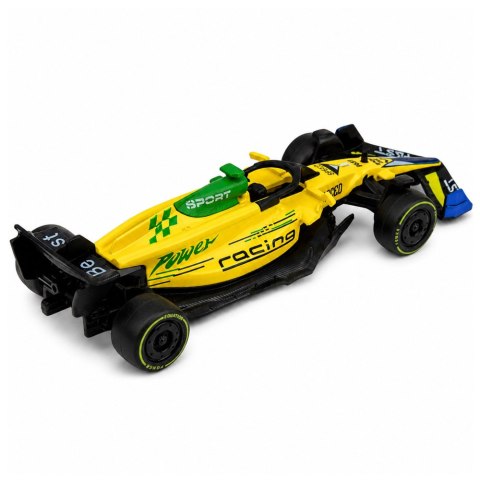 LEAN TOYS Autko Wyścigówka Metalowa Formuła Napęd Pull Back Żółta 1:43