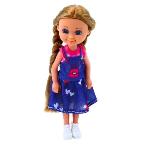 LEAN TOYS Mini Laleczka Z Długimi Włosami W Sukience 15cm Mix