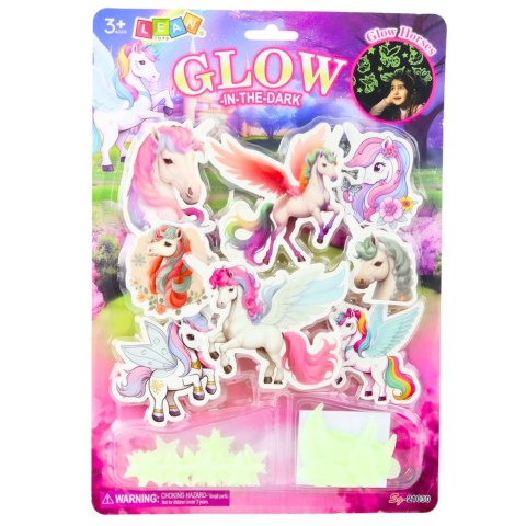 LEAN TOYS Naklejki Fluorescencyjne Świecące Na Ścianę Jednorożce Gwiazdki