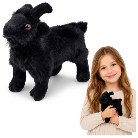 LEAN TOYS Pluszowa Maskotka Przytulanka Mała Koza Dla Dzieci Czarna 16 cm