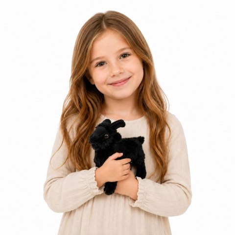 LEAN TOYS Pluszowa Maskotka Przytulanka Mała Koza Dla Dzieci Czarna 16 cm