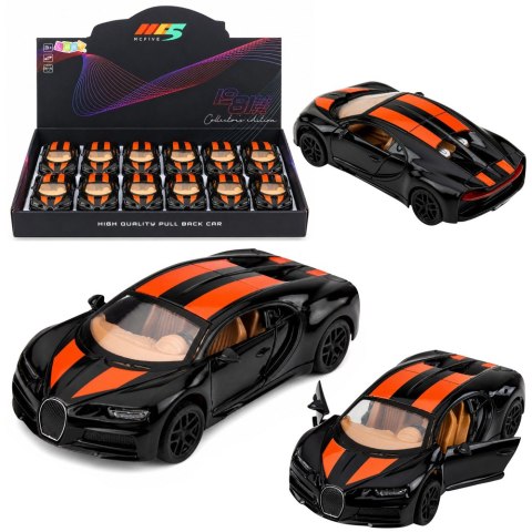 LEAN TOYS Samochód Autko Metalowe Sportowe Światła Dźwięk Napęd Pull-Back Czarny 1:32