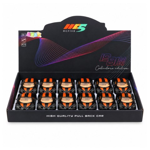 LEAN TOYS Samochód Autko Metalowe Sportowe Światła Dźwięk Napęd Pull-Back Czarny 1:32