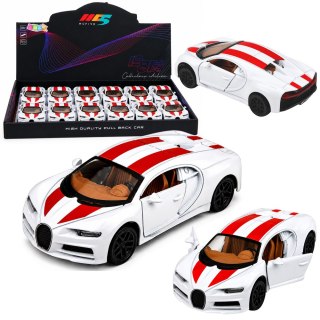 LEAN TOYS Samochód Autko Metalowe Sportowe Światła Dźwięki Napęd Pull-Back Biały 1:32