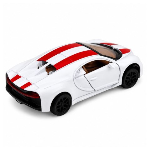 LEAN TOYS Samochód Autko Metalowe Sportowe Światła Dźwięki Napęd Pull-Back Biały 1:32