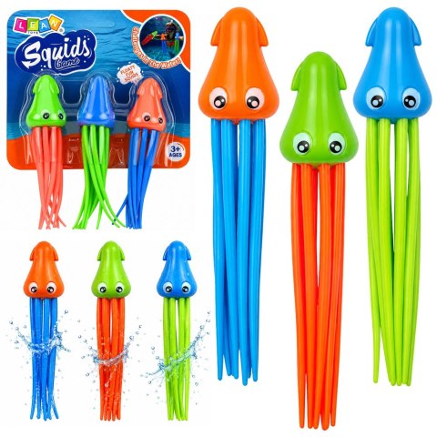 LEAN TOYS Zabawki Do Nurkowania Kałamarnice Meduzy Do Kąpieli Basenu Dla Dzieci 3szt.