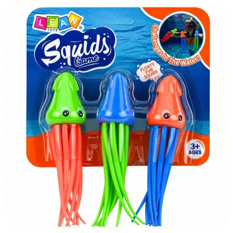 LEAN TOYS Zabawki Do Nurkowania Kałamarnice Meduzy Do Kąpieli Basenu Dla Dzieci 3szt.