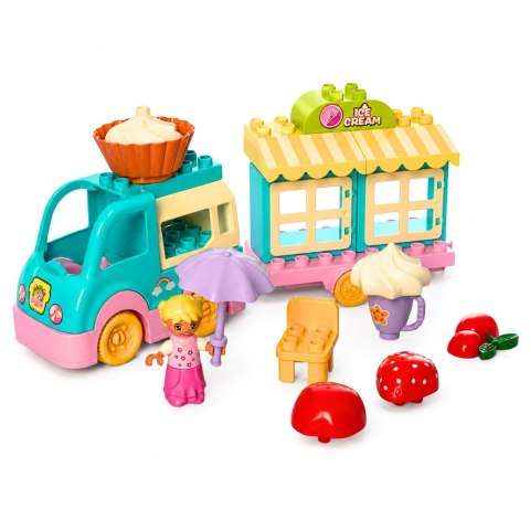 LEAN Toys Auto Lodziarnia Z Napędem Figurka Dziewczynki Desery Klocki Zestaw