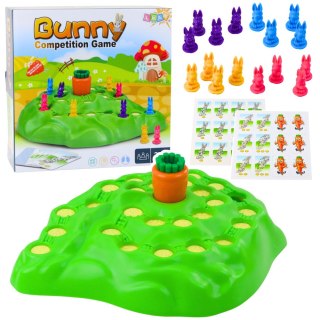 LEAN Toys Gra Rodzinna Króliki Funny Bunny Wyścig Po Marchew Karty
