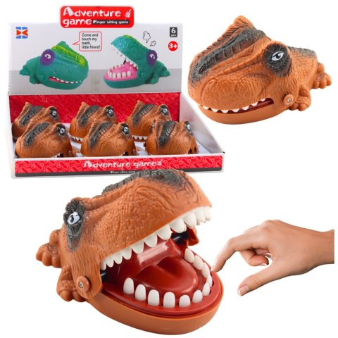 LEAN Toys Gra Zręcznościowa Gryzący Atakujący Dinozaur Brązowy