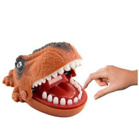 LEAN Toys Gra Zręcznościowa Gryzący Atakujący Dinozaur Brązowy