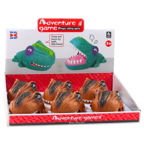 LEAN Toys Gra Zręcznościowa Gryzący Atakujący Dinozaur Brązowy