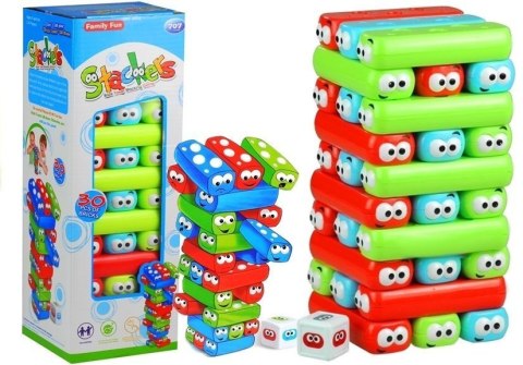 LEAN Toys Gra Zręcznościowa Wieża z Klockami Robakami