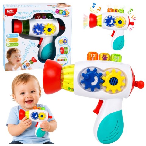 LEAN Toys Interaktywna Suszarka Dla Malucha Światła Dźwięki Koła Zębate Kuleczki