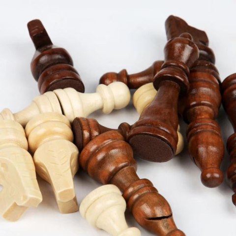LEAN Toys Klasyczna Gra Logiczna 3w1 Szachy Warcaby Backgammon Drewniane