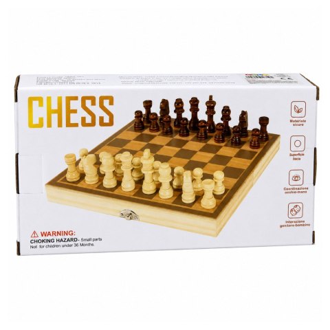 LEAN Toys Klasyczna Gra Logiczna 3w1 Szachy Warcaby Backgammon Drewniane