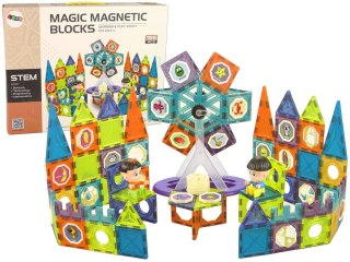 LEAN Toys Klocki Magnetyczne Budowle 3D Diabelski Młyn 155 Elementów