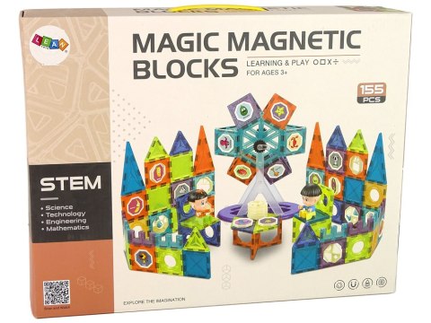 LEAN Toys Klocki Magnetyczne Budowle 3D Diabelski Młyn 155 Elementów