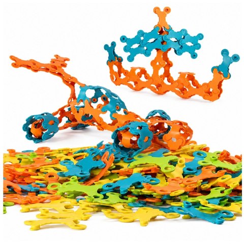 LEAN Toys Kreatywne Klocki Konstrukcyjne Łączone Elastyczne Kolorowe 138 el.