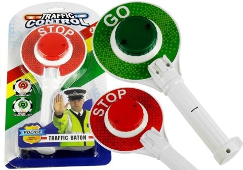 LEAN Toys Lizak Policyjny Drogowy Świecący Dwustronny