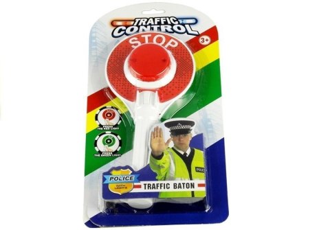 LEAN Toys Lizak Policyjny Drogowy Świecący Dwustronny