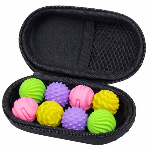 LEAN Toys Magnetyczne Silikonowe Piłki Antystresowe W Etui Kolorowe 2,5 cm 8 el.