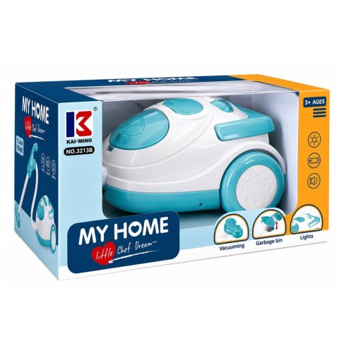 LEAN Toys Odkurzacz Na Baterie Niebieski Kulki Styropianowe Dźwięk