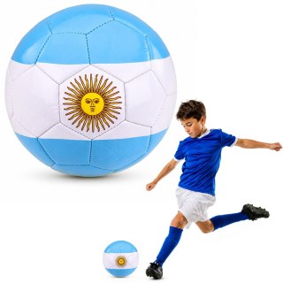 LEAN Toys Piłka Nożna Treningowa Do Nogi Na Trawę Boisko Barwy Argentyny 22cm r.5