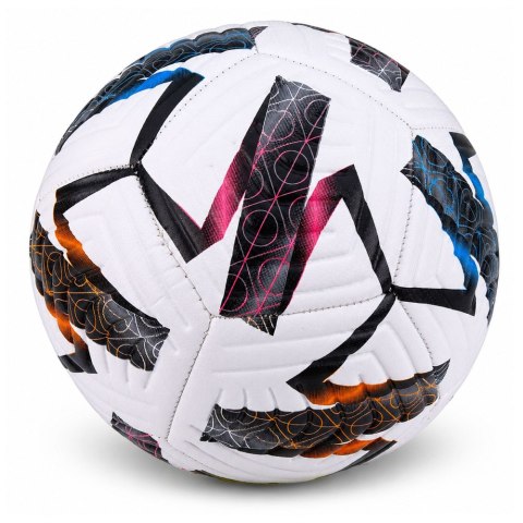 LEAN Toys Piłka Nożna Treningowa Do Nogi Na Trawę Boisko Biała Wzory 22cm r.5