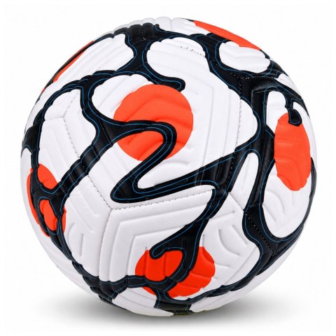 LEAN Toys Piłka Nożna Treningowa Do Nogi Na Trawę Boisko Biało-Pomarańczowa 22cm r.5