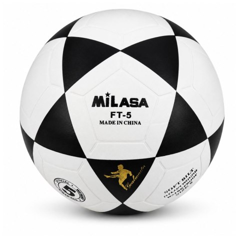 LEAN Toys Piłka Nożna Treningowa Do Nogi Na Trawę Boisko Czarno-Biała Milasa 22cm r.5
