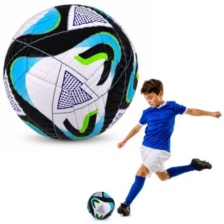 LEAN Toys Piłka Nożna Treningowa Do Nogi Na Trawę Boisko Czarno-Niebieska 22cm r.5