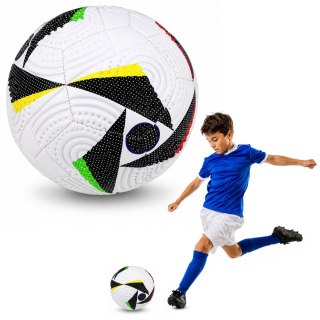 LEAN Toys Piłka Nożna Treningowa Do Nogi Na Trawę Boisko biała Wzory 22cm r.5