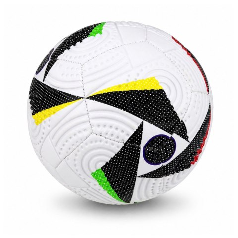 LEAN Toys Piłka Nożna Treningowa Do Nogi Na Trawę Boisko biała Wzory 22cm r.5