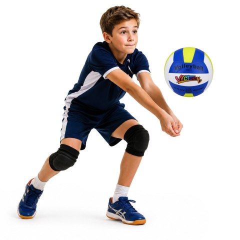 LEAN Toys Piłka Treningowa Do Gry Siatkówki Odbijania Żółto Biało Niebieska 22cm r.5