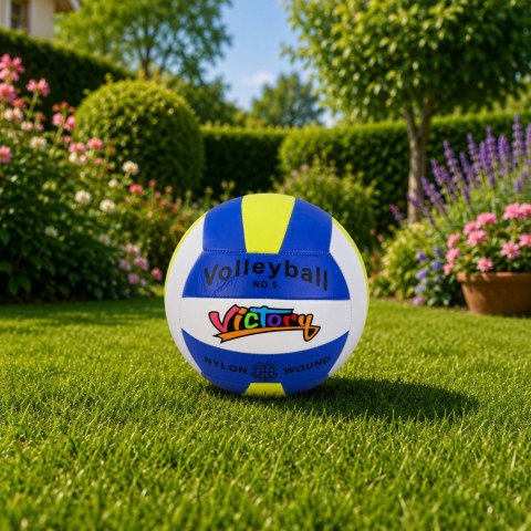 LEAN Toys Piłka Treningowa Do Gry Siatkówki Odbijania Żółto Biało Niebieska 22cm r.5