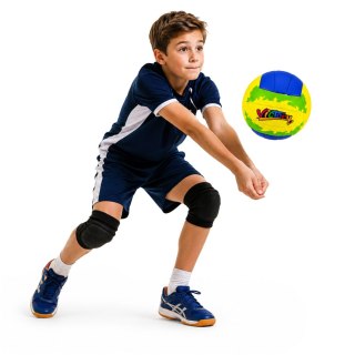 LEAN Toys Piłka Treningowa Do Gry Siatkówki Odbijania Żółto-Niebieska 22cm r.5