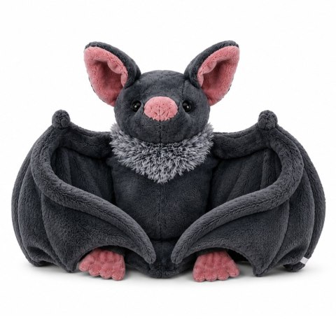 LEAN Toys Pluszowa Maskotka Przytulanka Nietoperz Rozkładane Skrzydła Szary 57 cm