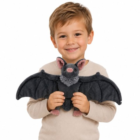 LEAN Toys Pluszowa Maskotka Przytulanka Nietoperz Rozkładane Skrzydła Szary 57 cm