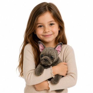 LEAN Toys Pluszowa Maskotka Przytulanka Piesek Buldog Francuski Brązowy 22 cm