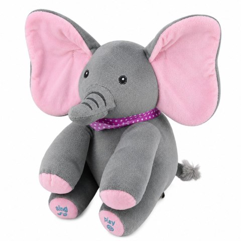 LEAN Toys Pluszowy Słonik Interaktywny Rusza Uszami Gra Melodie Zabawa W A Ku Ku
